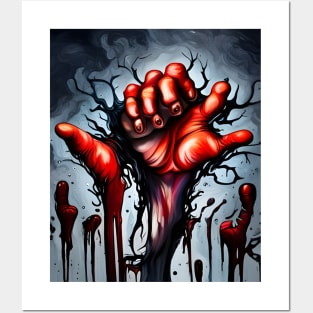 scary hand Posters and Art